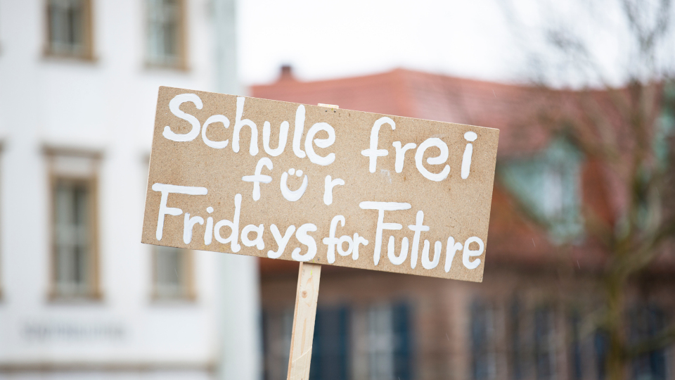 Demoschild für Fridays for Future