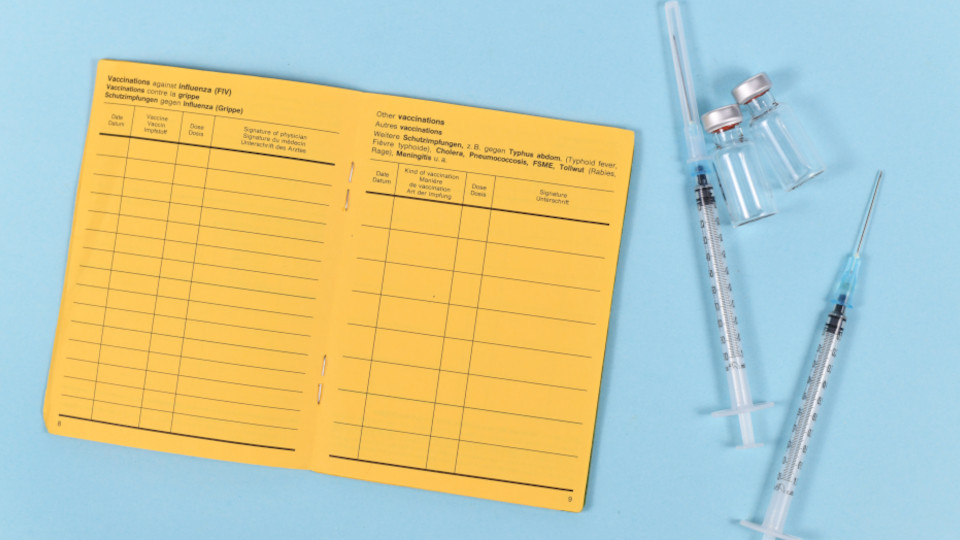 Impfpass mit Spritze