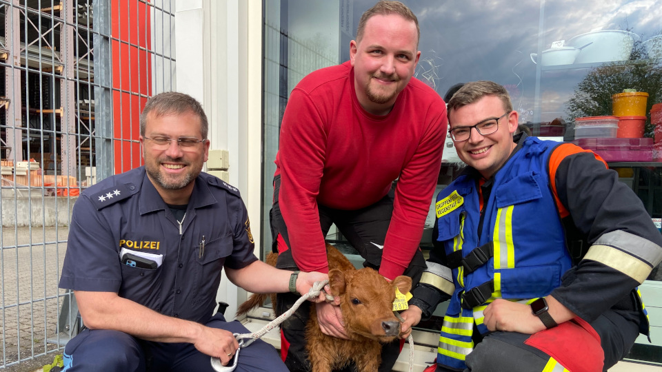 Kalb Hubert mit seinen Retter