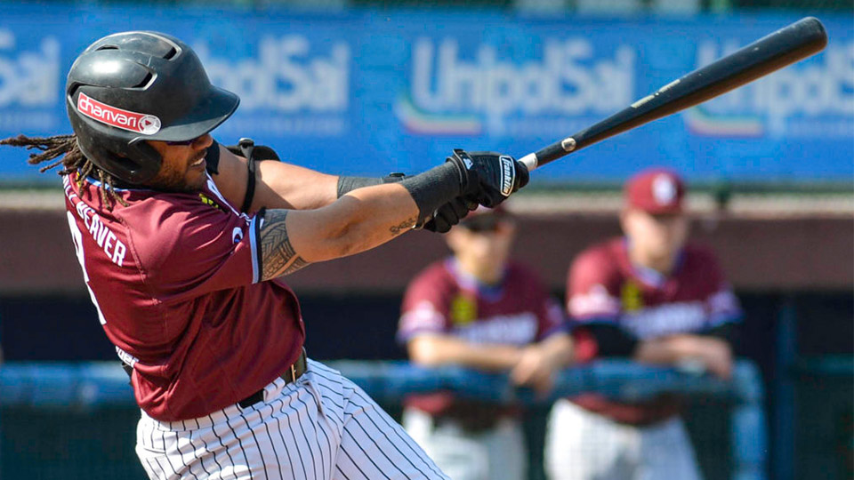 Devon Ramirez während eines Baseball-Spiels der Guggenberger Legionäre.