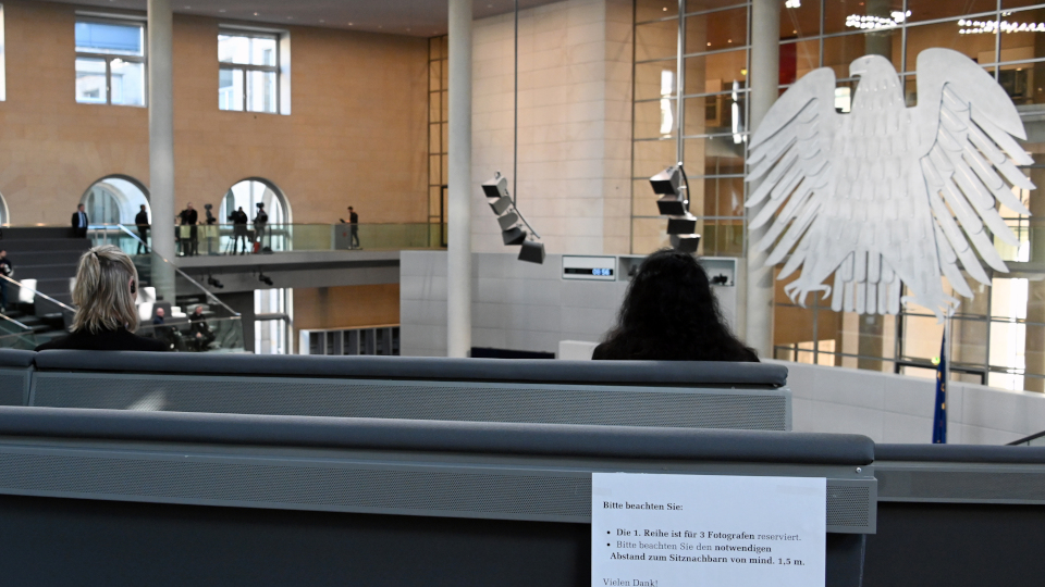 Blick in den Plenarsaal des Bundestags