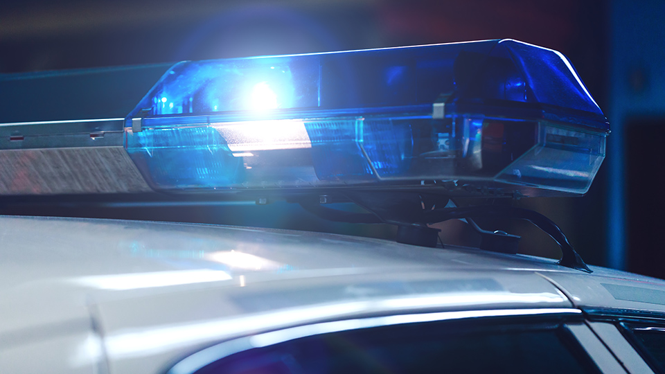 Blinkendes Polizeiwarnlicht