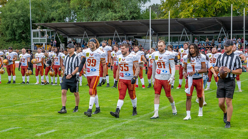 Die Football-Mannschaft Regensburg Phoenix auf dem Platz