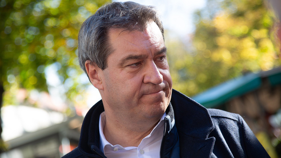 Markus Söder, Parteivorsitzender der CSU, mit ernstem Gesichtsausdruck