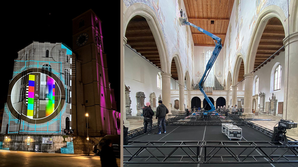 Aufbau für das große RE.LIGHT Festival in Regensburg