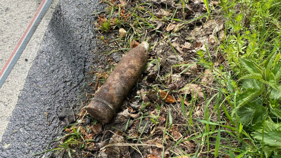 Die Polizei fand eine verrostete Granate