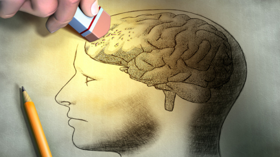 Bild eines Gehirnes wird aus radiert