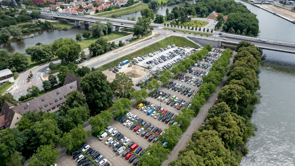 Luftbild des Parkplatzes