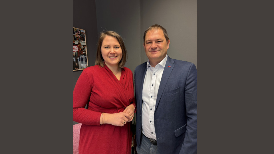 DGB-Rentenexperte Andreas Schmal und Dr. Carolin Wagner, MdB