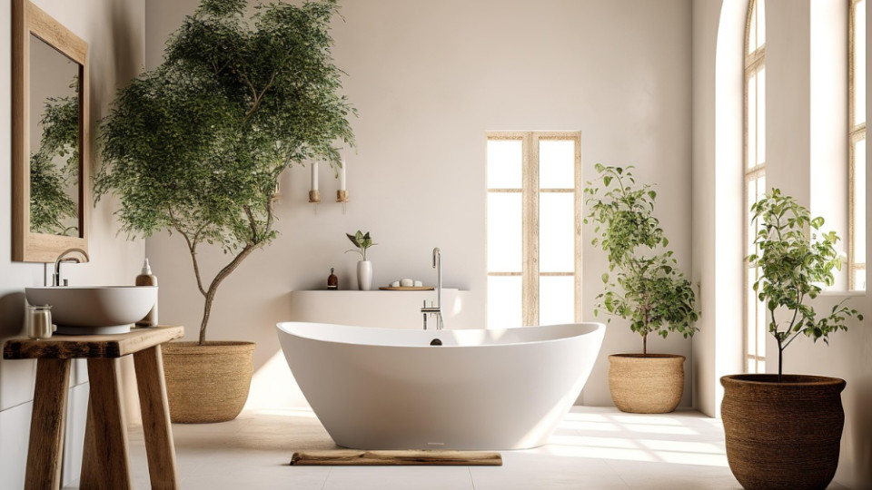 Badezimmer als Oase der Entspannung mit vielen Pflanzen