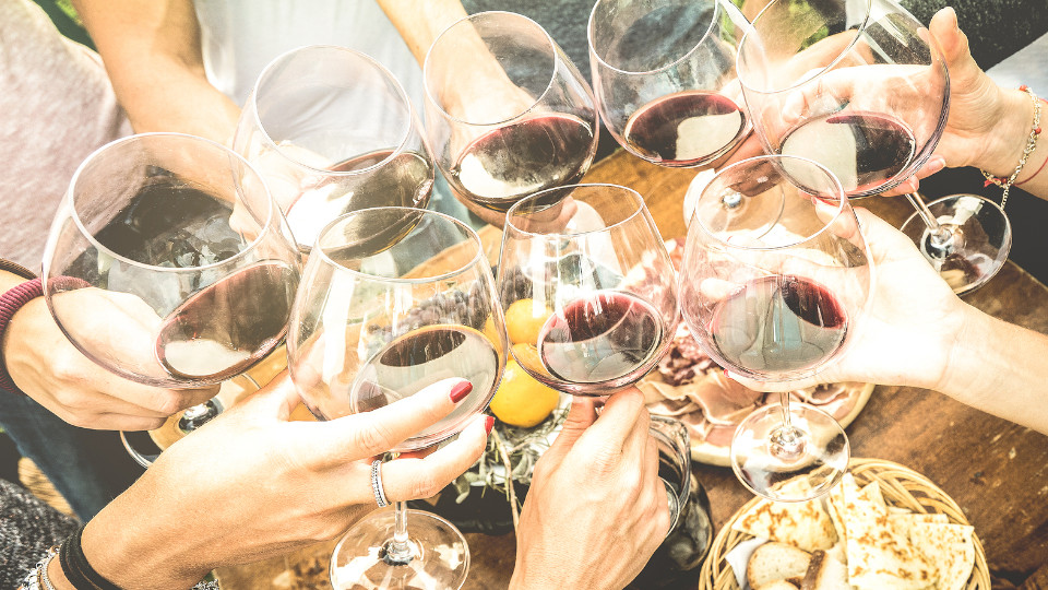 Symbolbild: Freunde stoßen mit ihren Weingläsern an