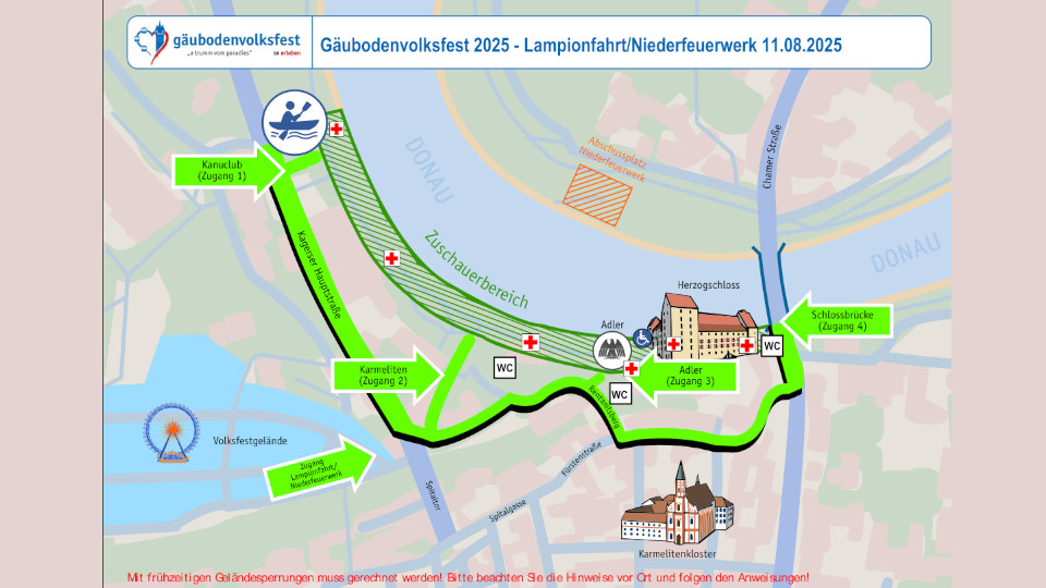 Lageplan der Route für die Lampionfahrt 2025