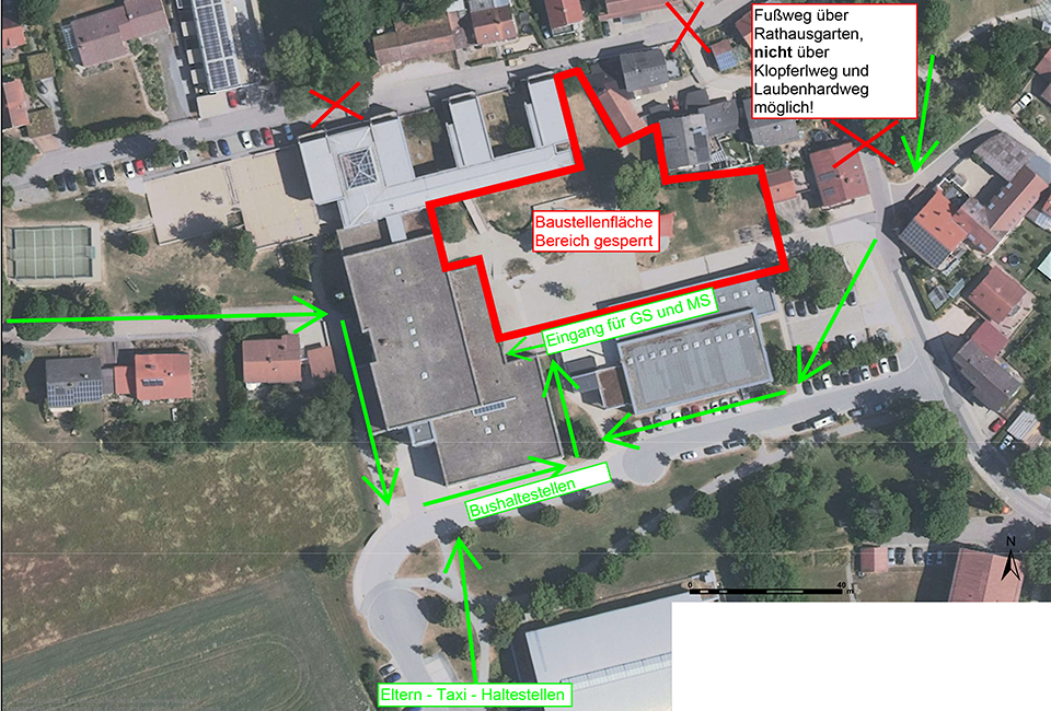 schulbaustelle geaenderter schulweg und gesperrte parkplaetze in hemau 960x540 1