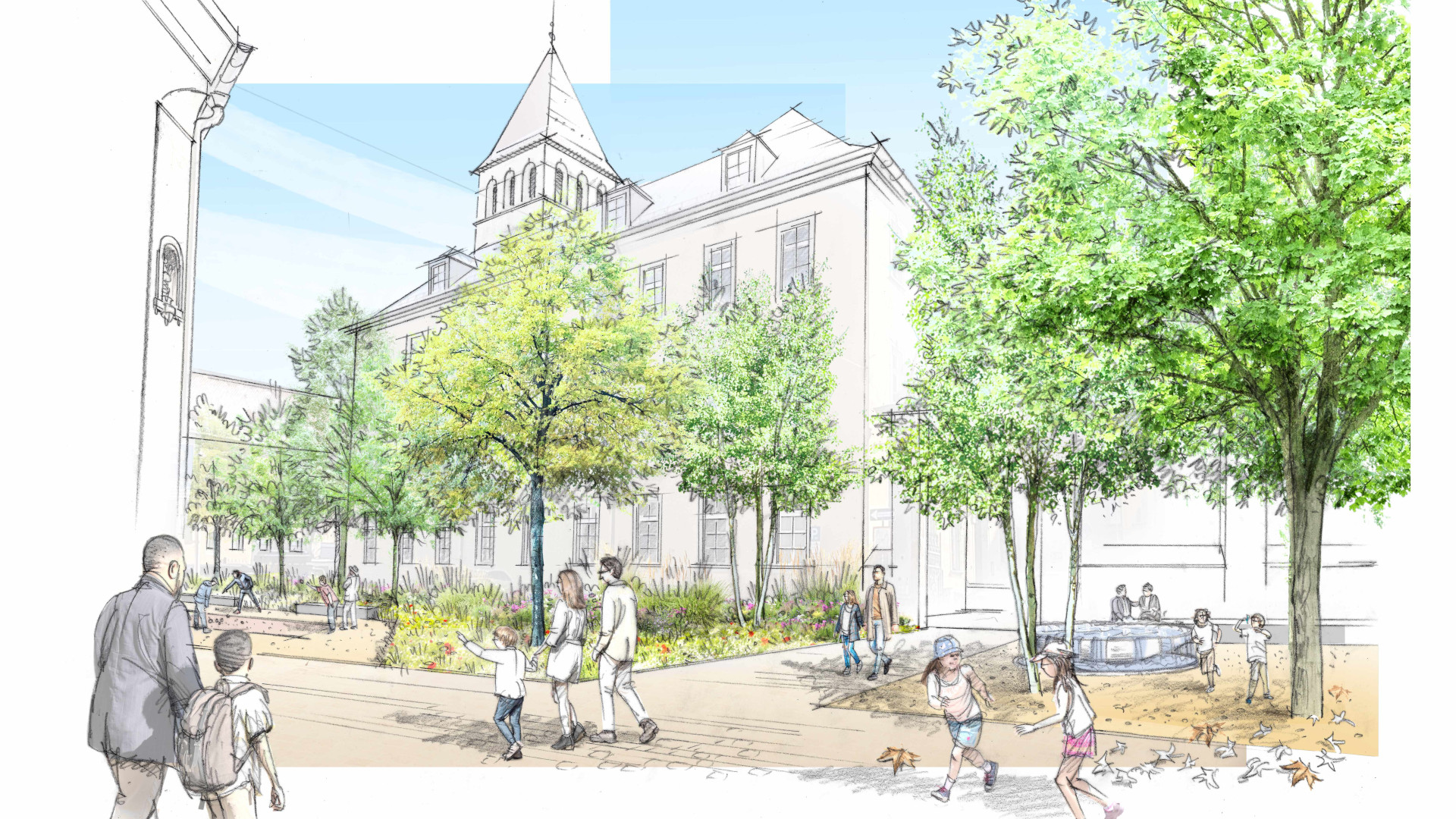 Skizze der Neugestaltung der Obermünsterstraße