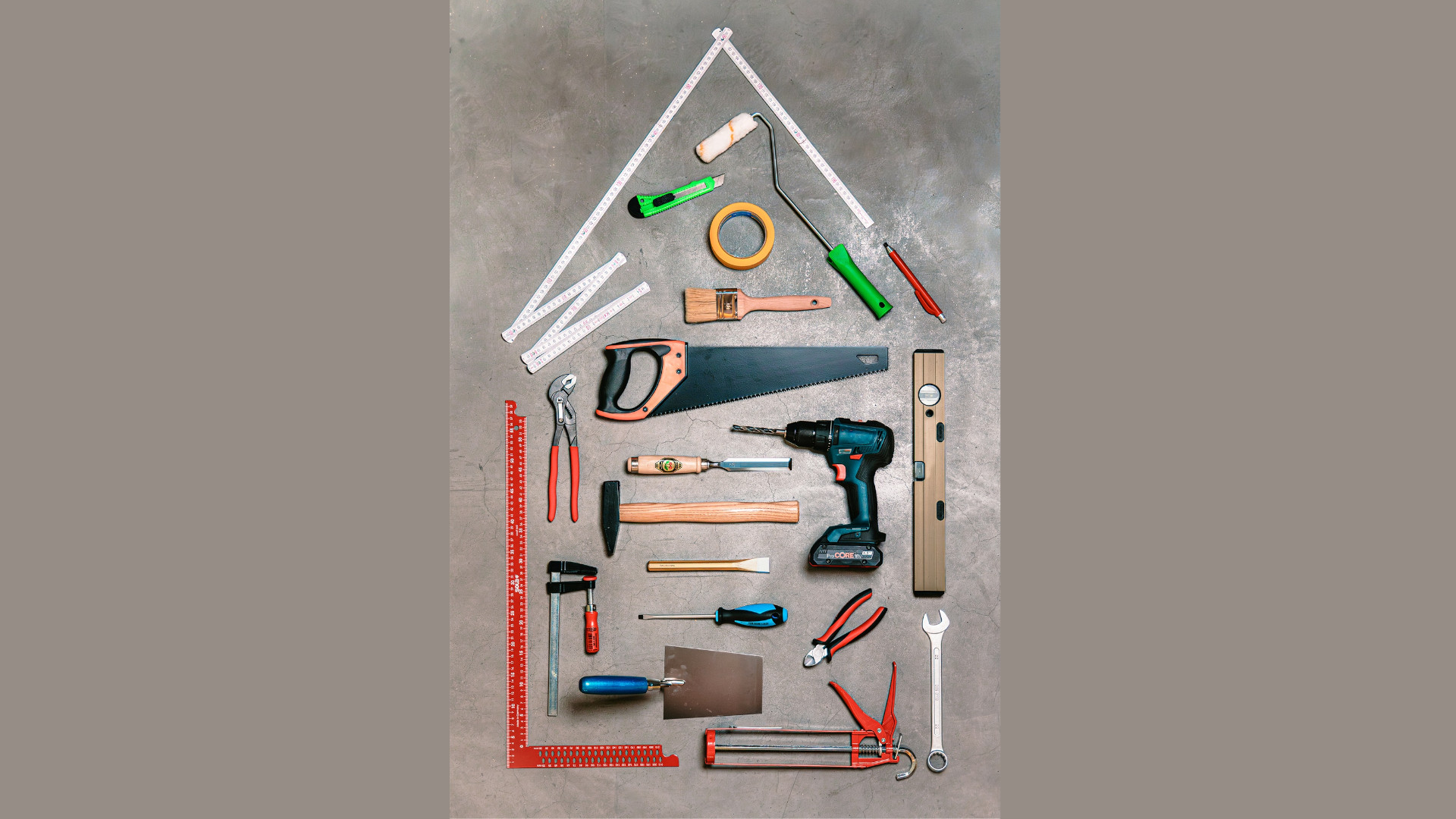 Werkzeuge formen ein Haus