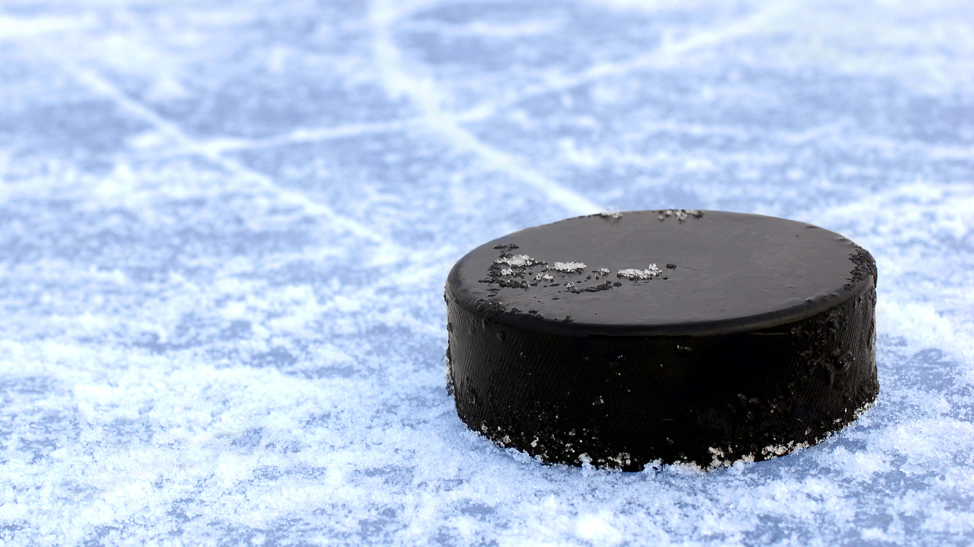 Symbolbild: Puck liegt auf dem Eis