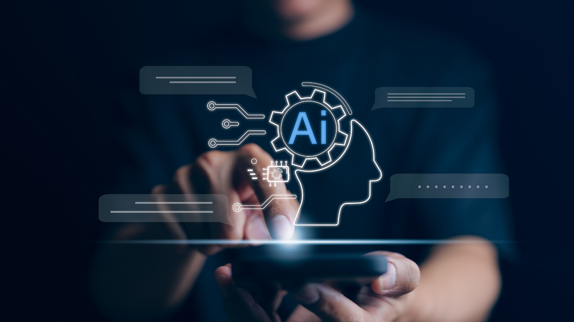 Symbolbild: Mann verwendet KI