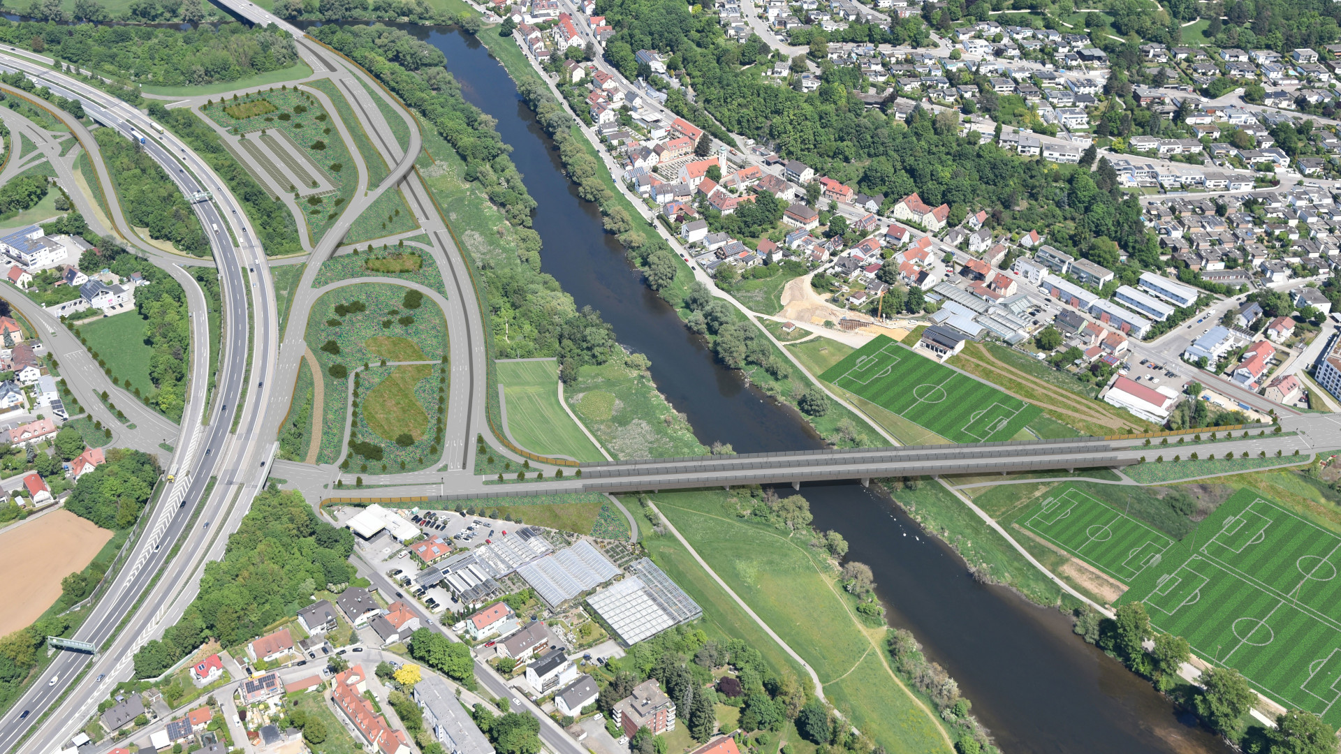 Grafik der Sallerner Regensbrücke in Regensburg