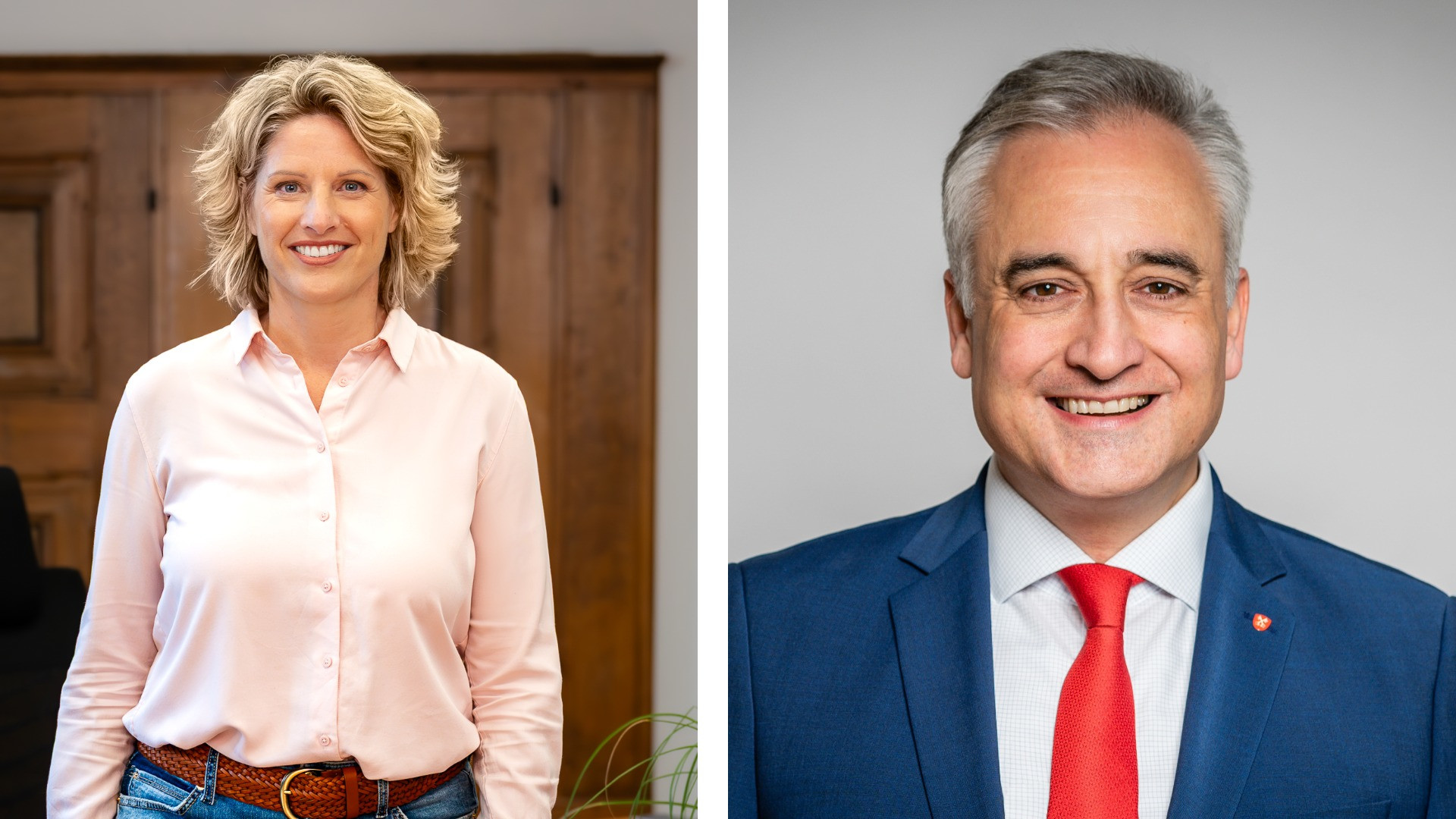 Links: Astrid Freudenstein (CSU) ; Rechts: Thomas Burger (SPD)