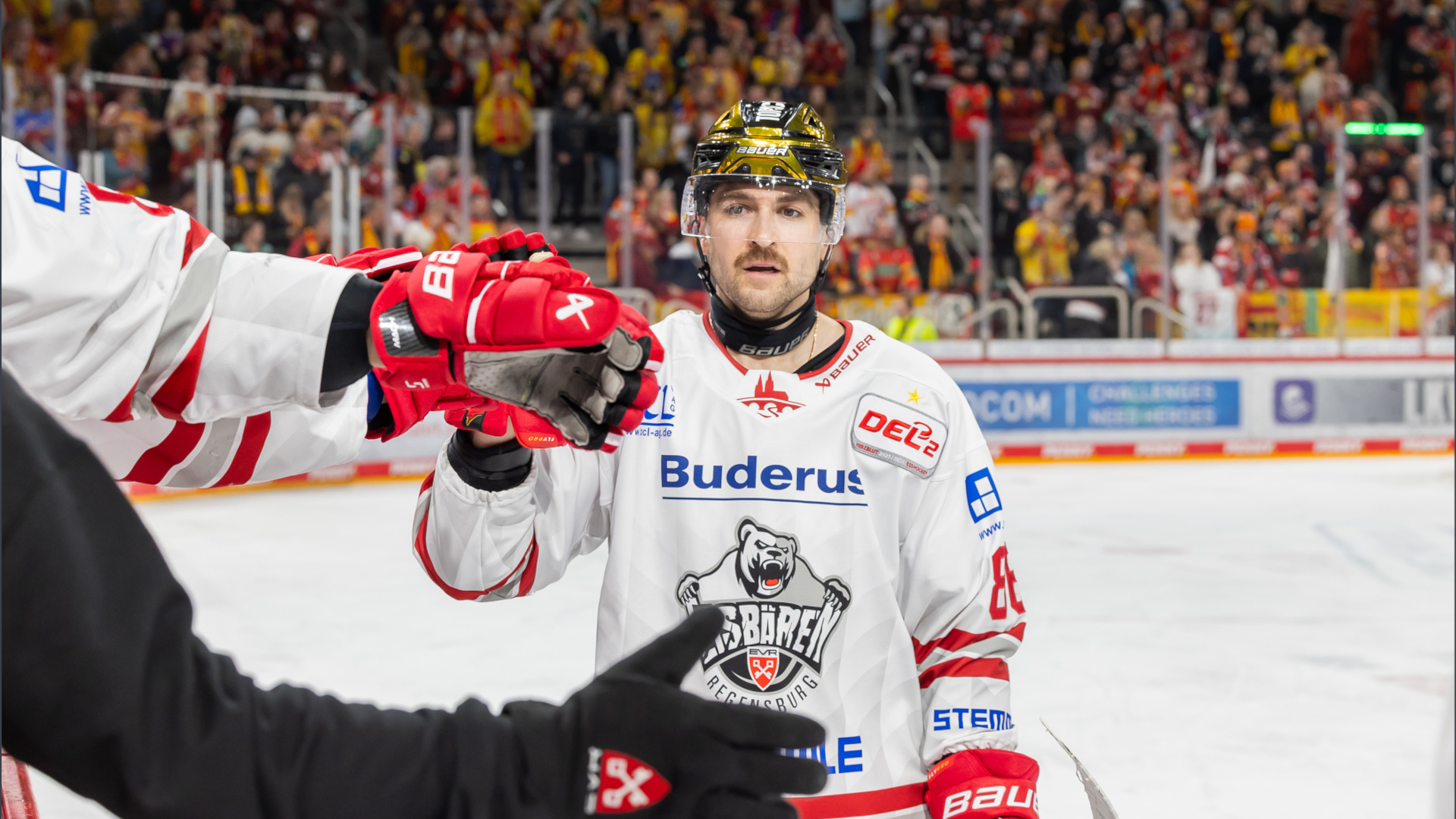 Eishockeyspieler von den Eisbären Regensburg