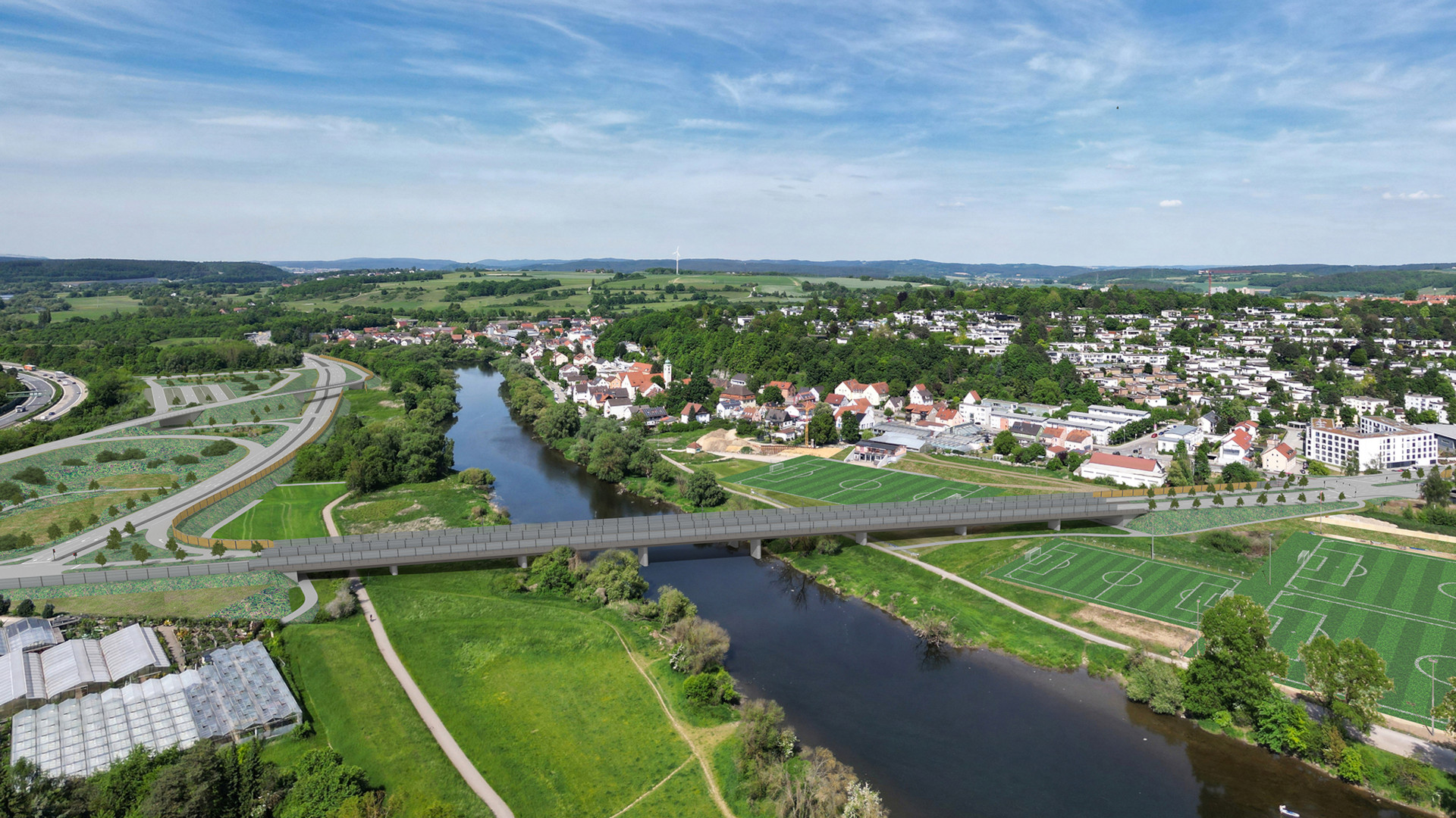Skizze der geplanten Sallerner Regenbrücke