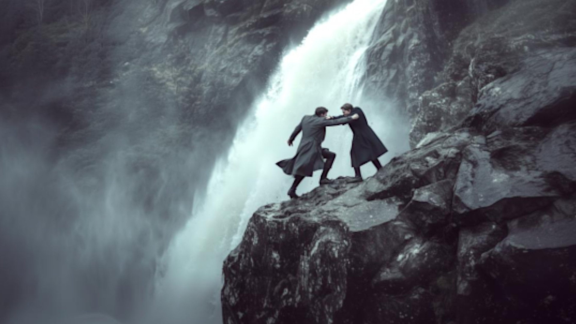 Symbolbild: Menschen streiten an einer Klippe