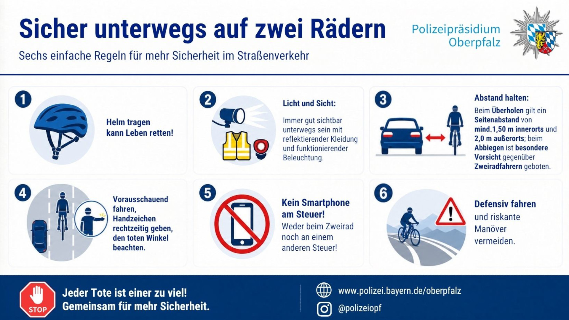 Sicherheitstipps der Polizei zum Thema Zweiradfahrer