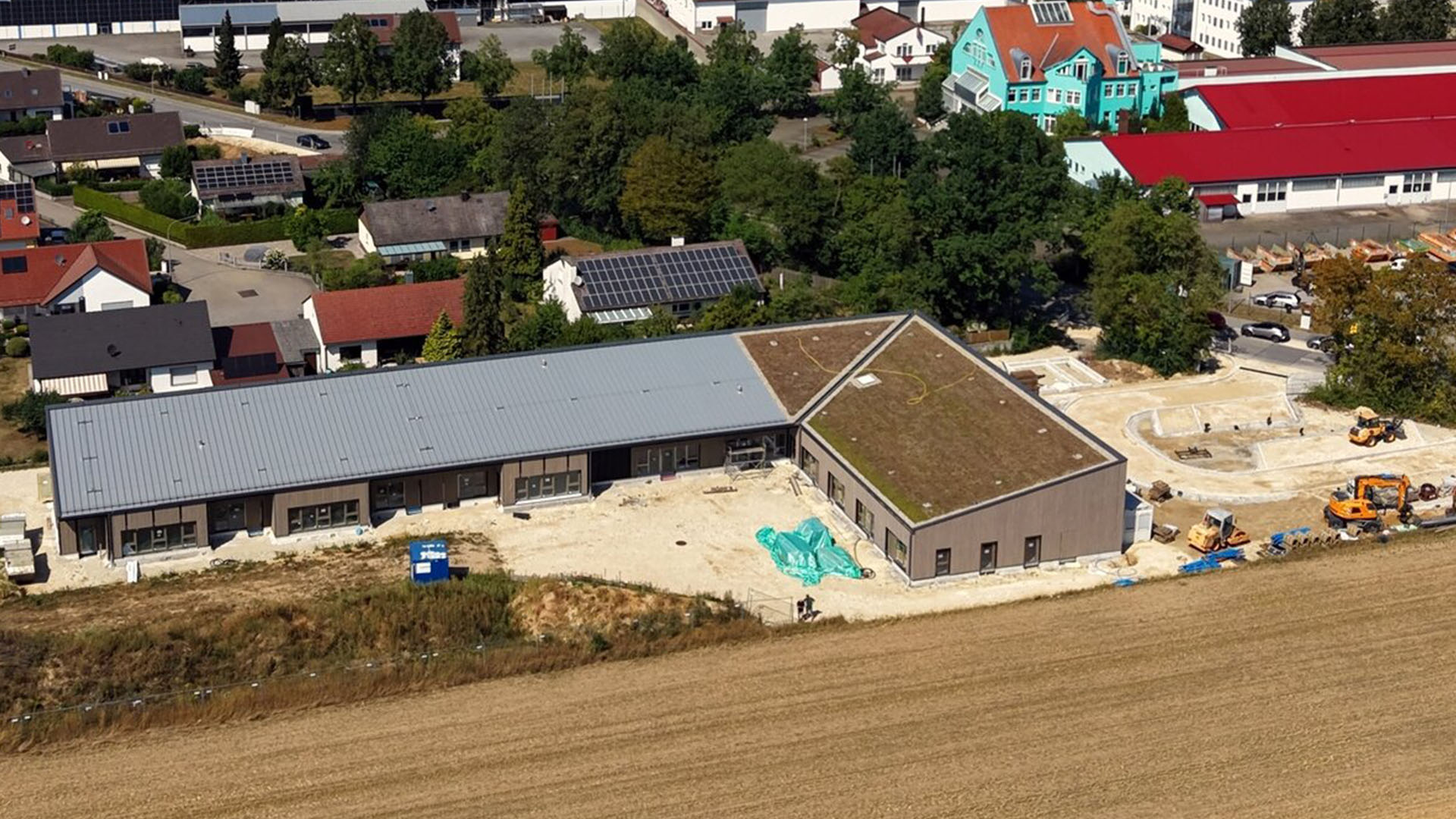 Das neue Haus für Kinder Schierling Süd entsteht gerade: Hier Blick von oben