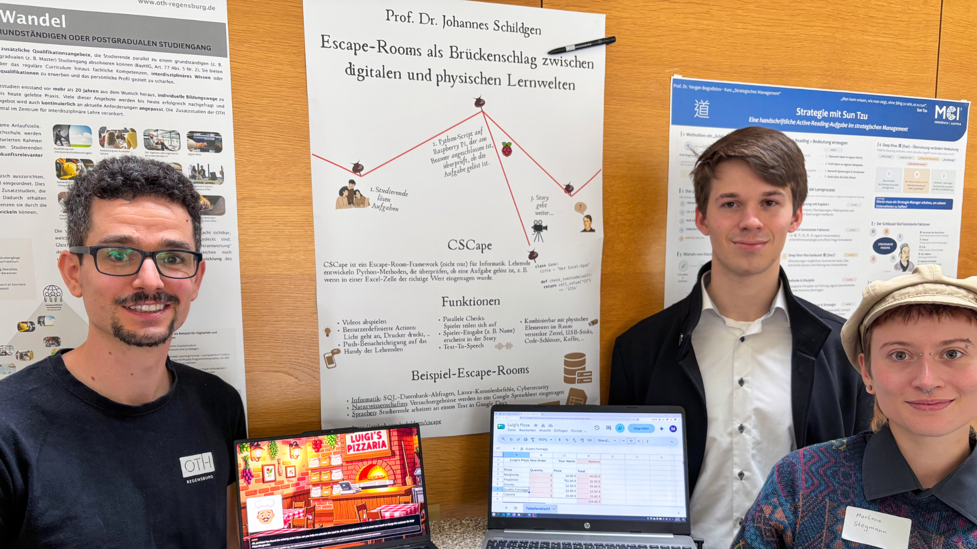 Prof. Dr. Johannes Schildgen mit zwei Studenten